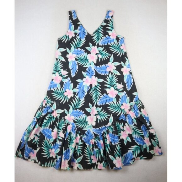 VINTAGE ROYAL CREATIONS HAWAII - WOMEN'S HAWAIIAN PRINT FLORAL RUFFLE DRESS - M - Picture 1 of 7